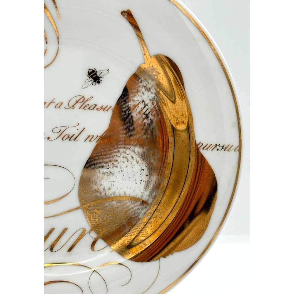 Pottery Barn Salad Dessert Plates Bone China Poetry‎ Gold Trimmed 8.5" Set of 4 - Picture 9 of 16